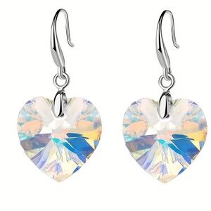 Heart-Shaped Crystal Earrings